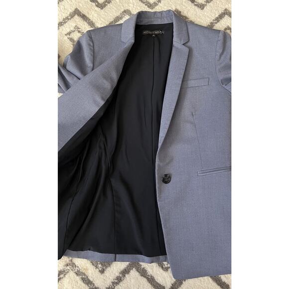 ANTONIO MELANIE Women's Blue Blazer Jacket Straight Leg Pant Suit - Picture 10 of 16